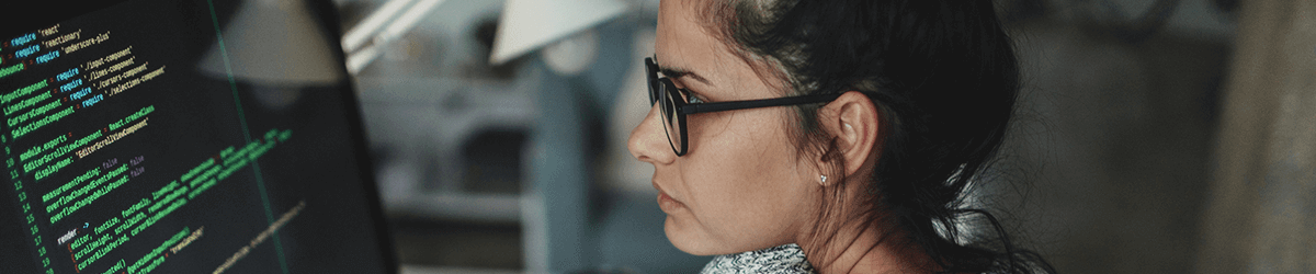 A young woman working on a computer