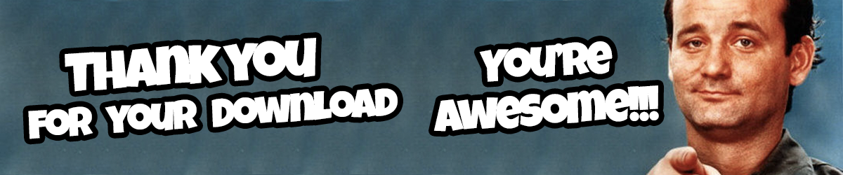 Banner with a thank you text for a download